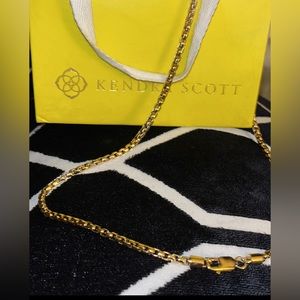 NWT Kendra Scott Men’s Beck Round Box 18k Oxidized Gold Necklace